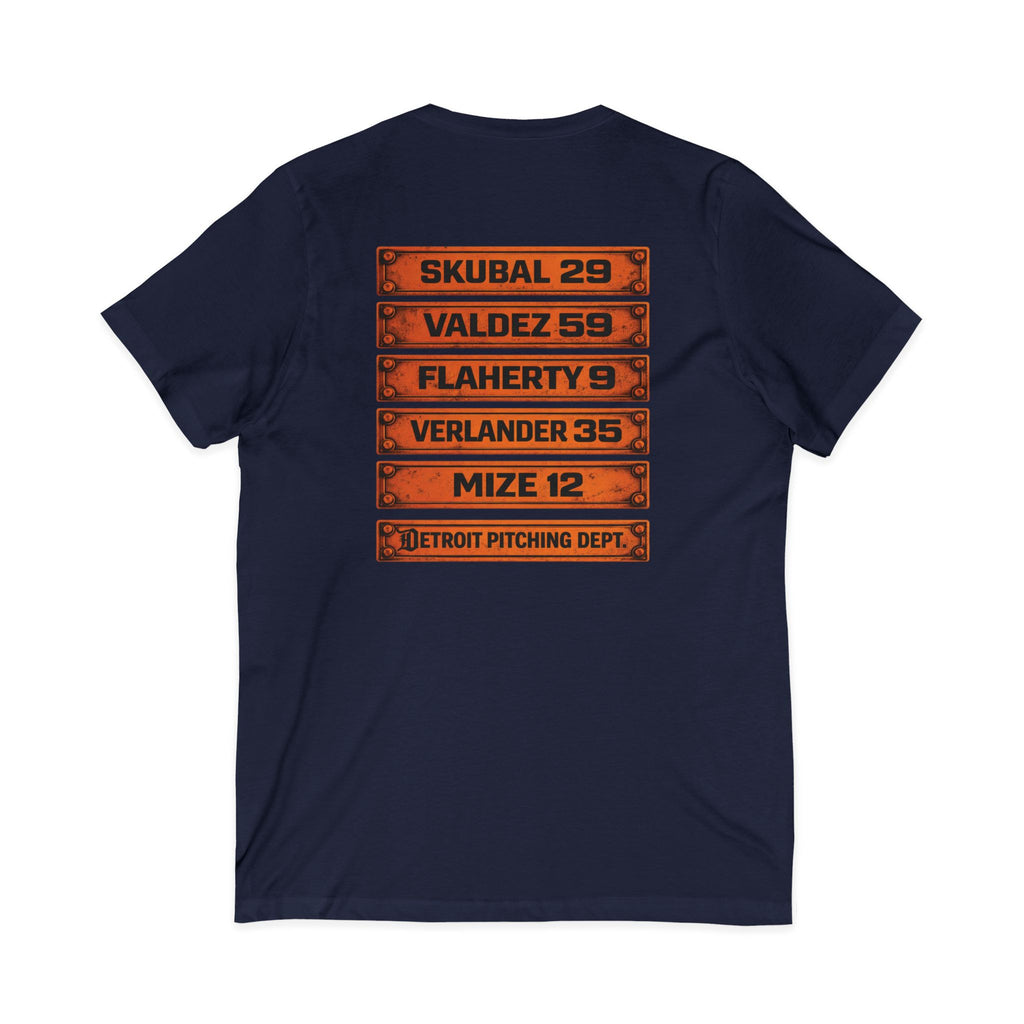 Detroit Retro Pitching Department V-Neck Tee
