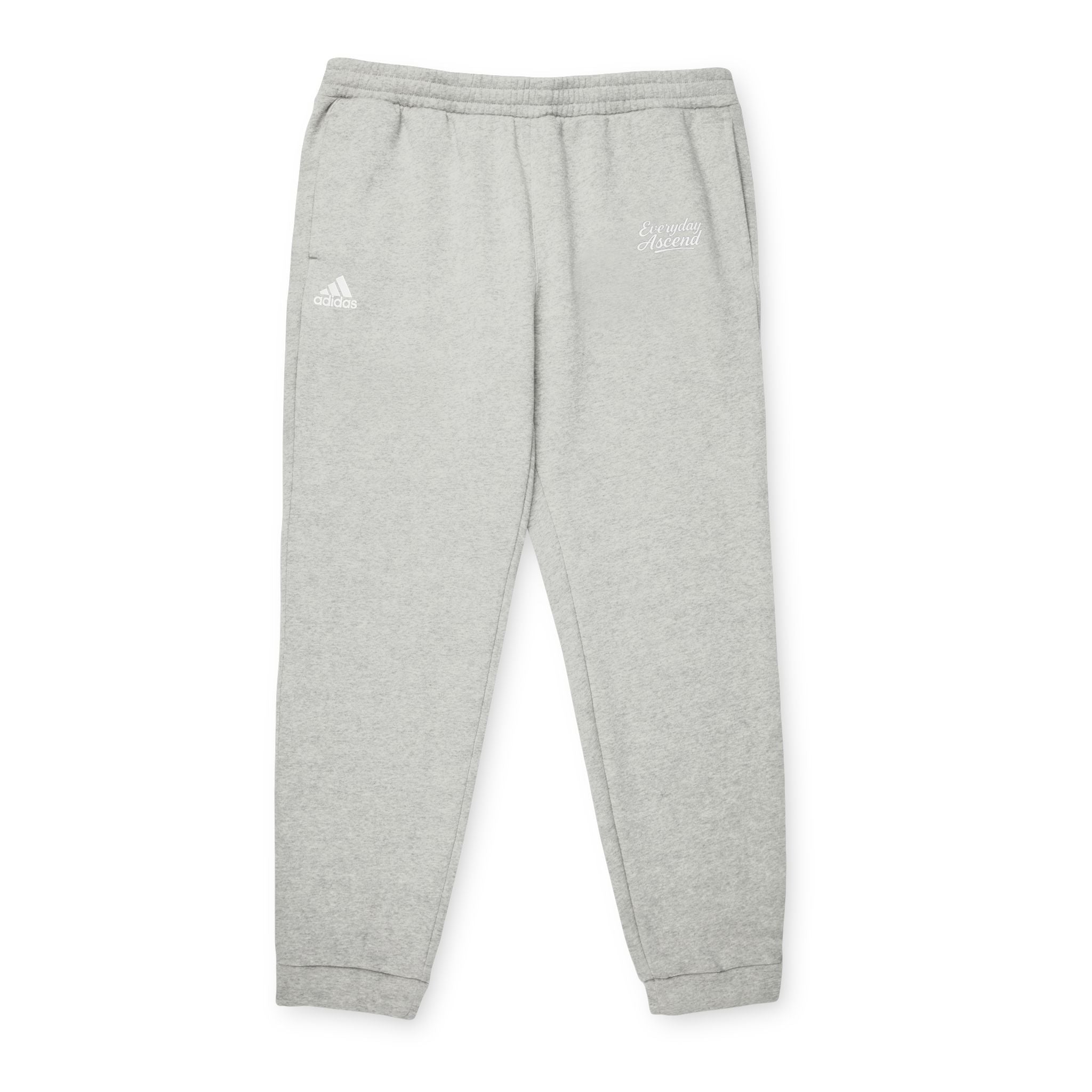 Adidas Everyday Ascend White Script Fleece Joggers –  Athletic Sweatpants