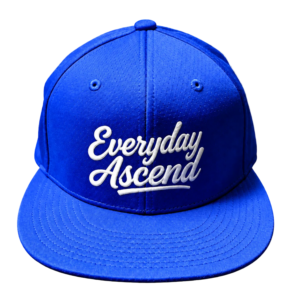 White Classic Script Flatbill Flexfit Hat