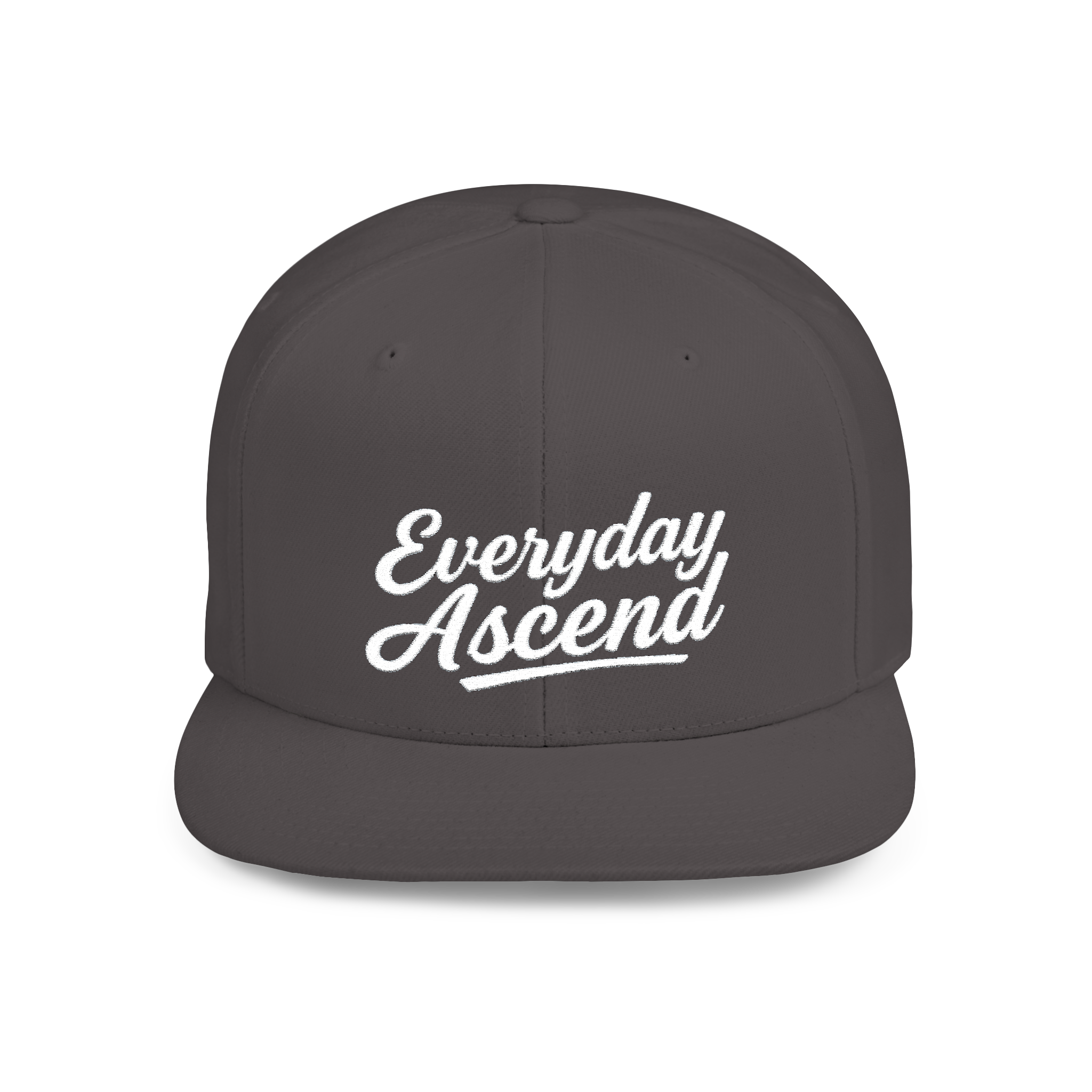 White Signature Script Flat Bill Hat