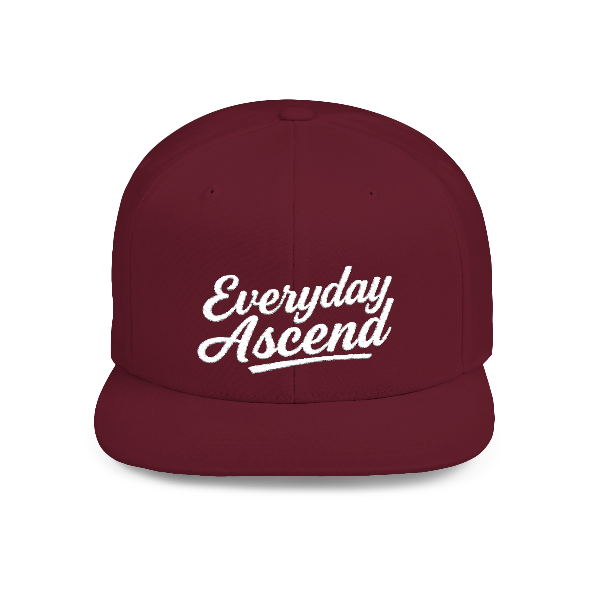 White Signature Script Flat Bill Hat