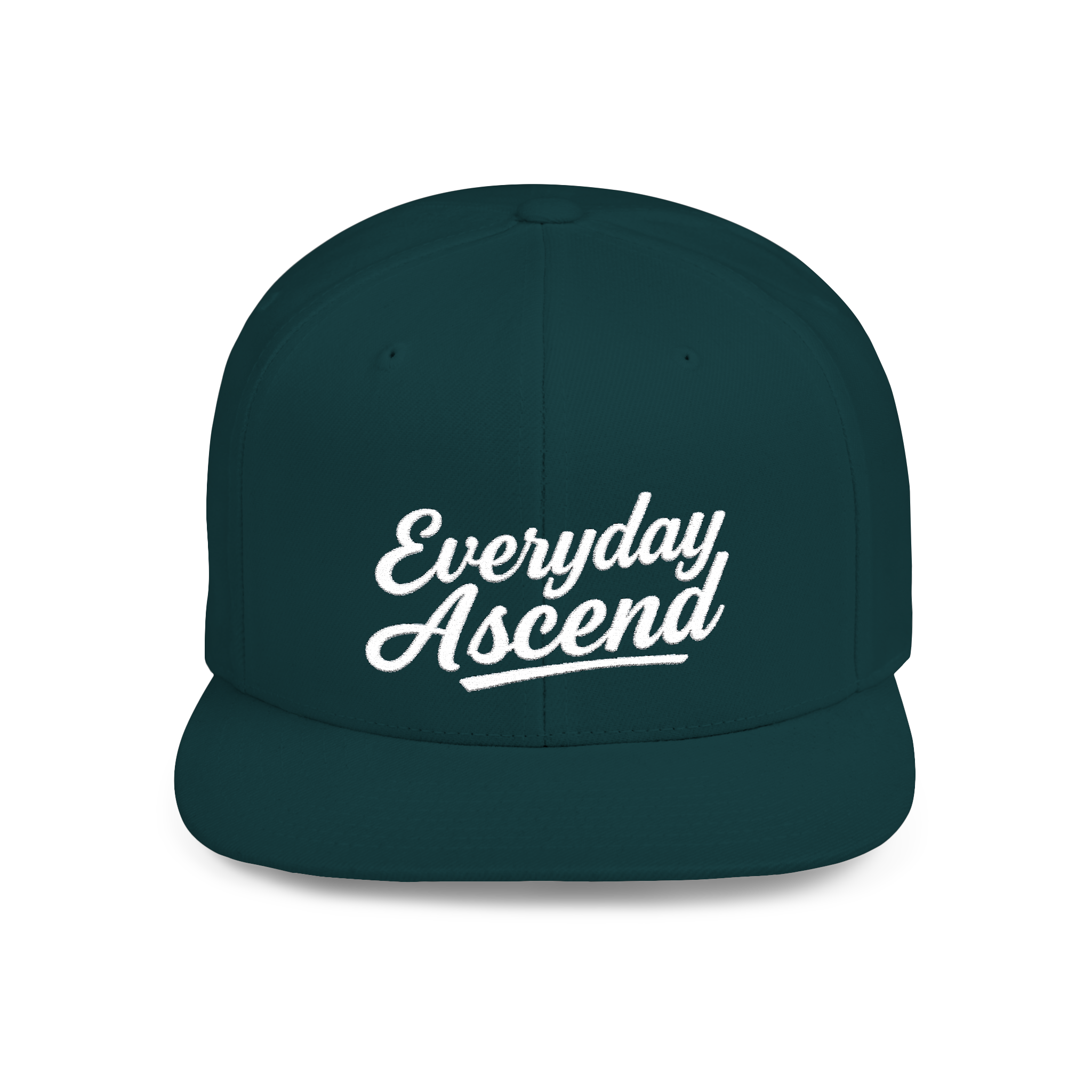 White Signature Script Flat Bill Hat