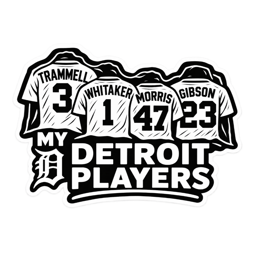 My Detroit Players Sticker