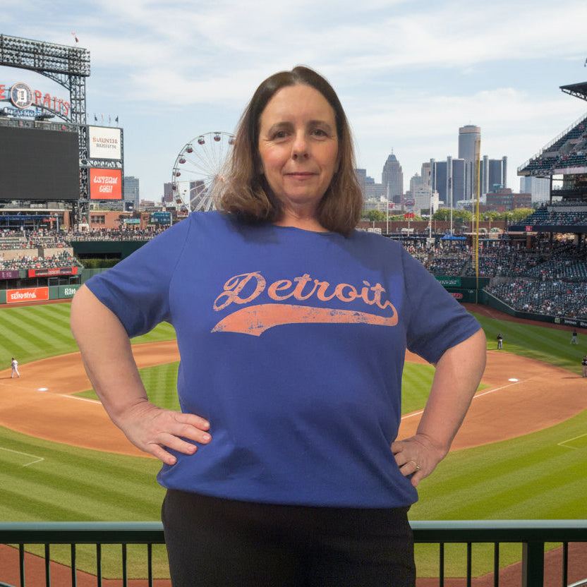 Detroit Retro Detroit Pitching Dept. Tee