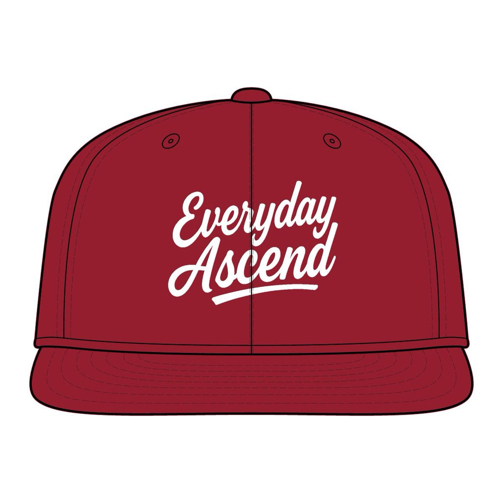 White Classic Script Flatbill Flexfit Hat