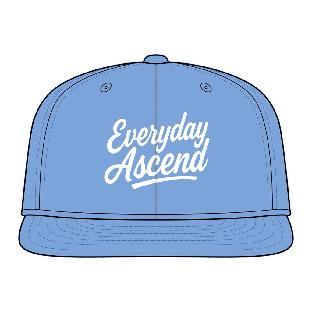 White Classic Script Flatbill Flexfit Hat