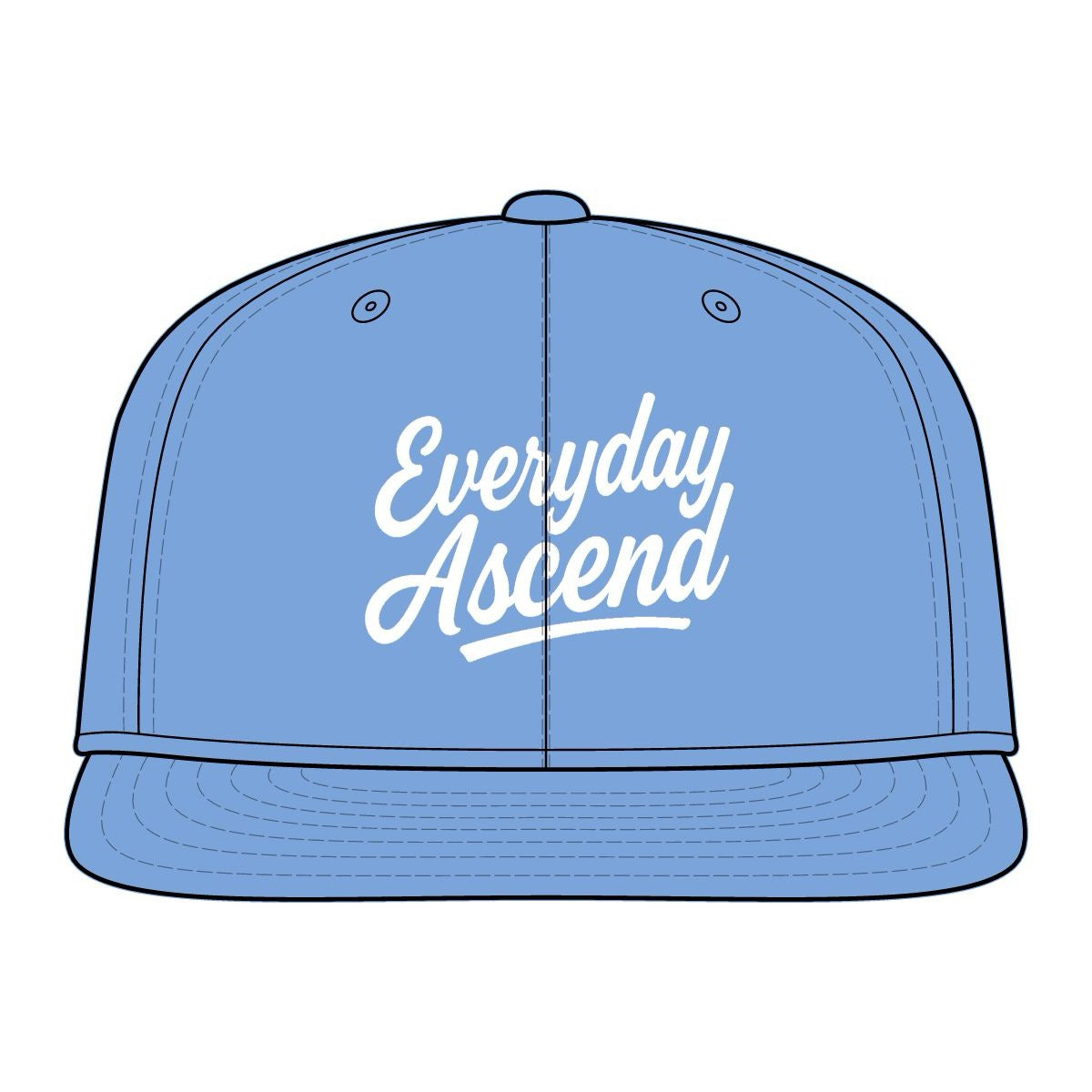 White Classic Script Flatbill Flexfit Hat