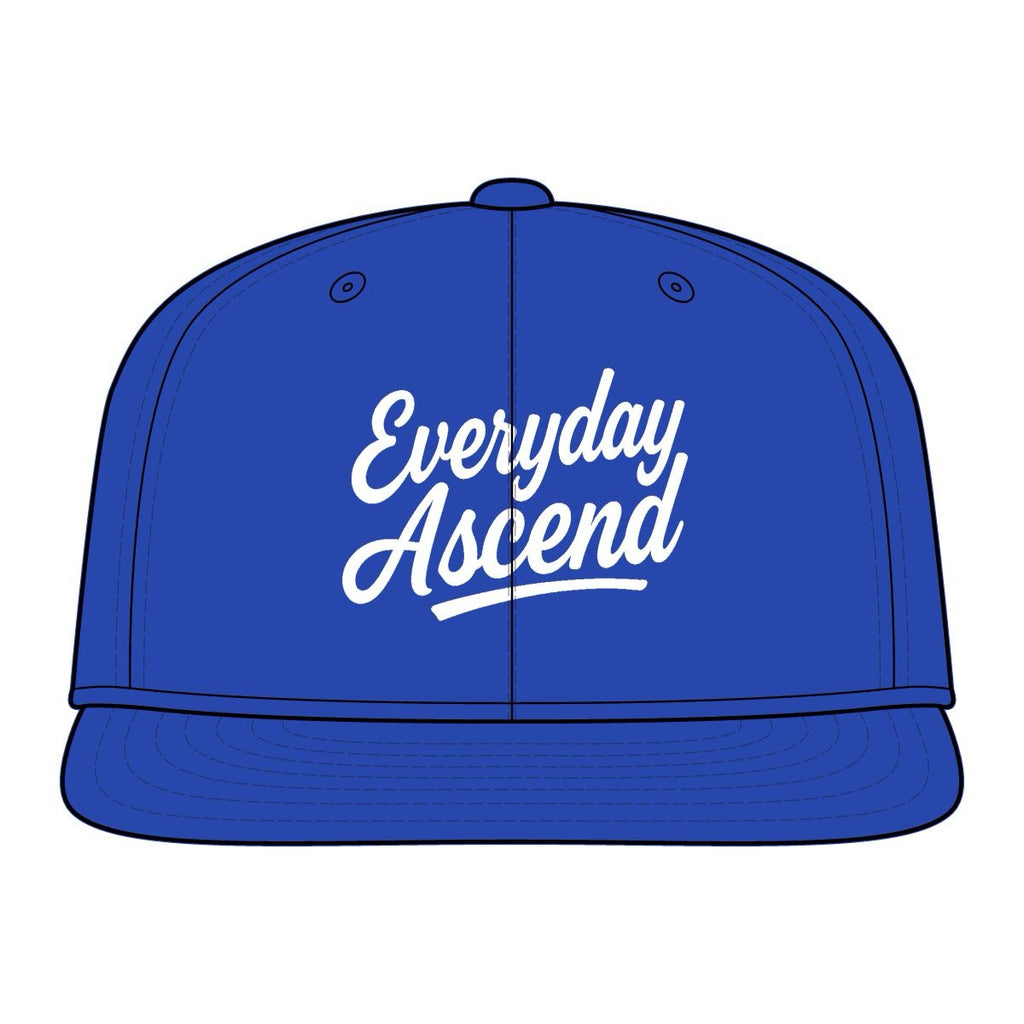 White Classic Script Flatbill Flexfit Hat