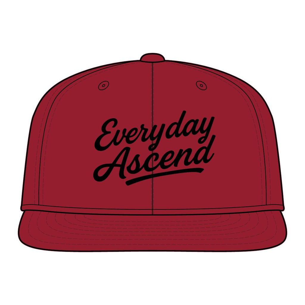 Black Classic Script Flatbill Flexfit Hat