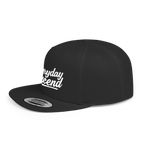 White Signature Script Flat Bill Hat