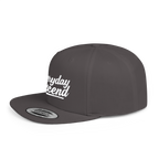 White Signature Script Flat Bill Hat