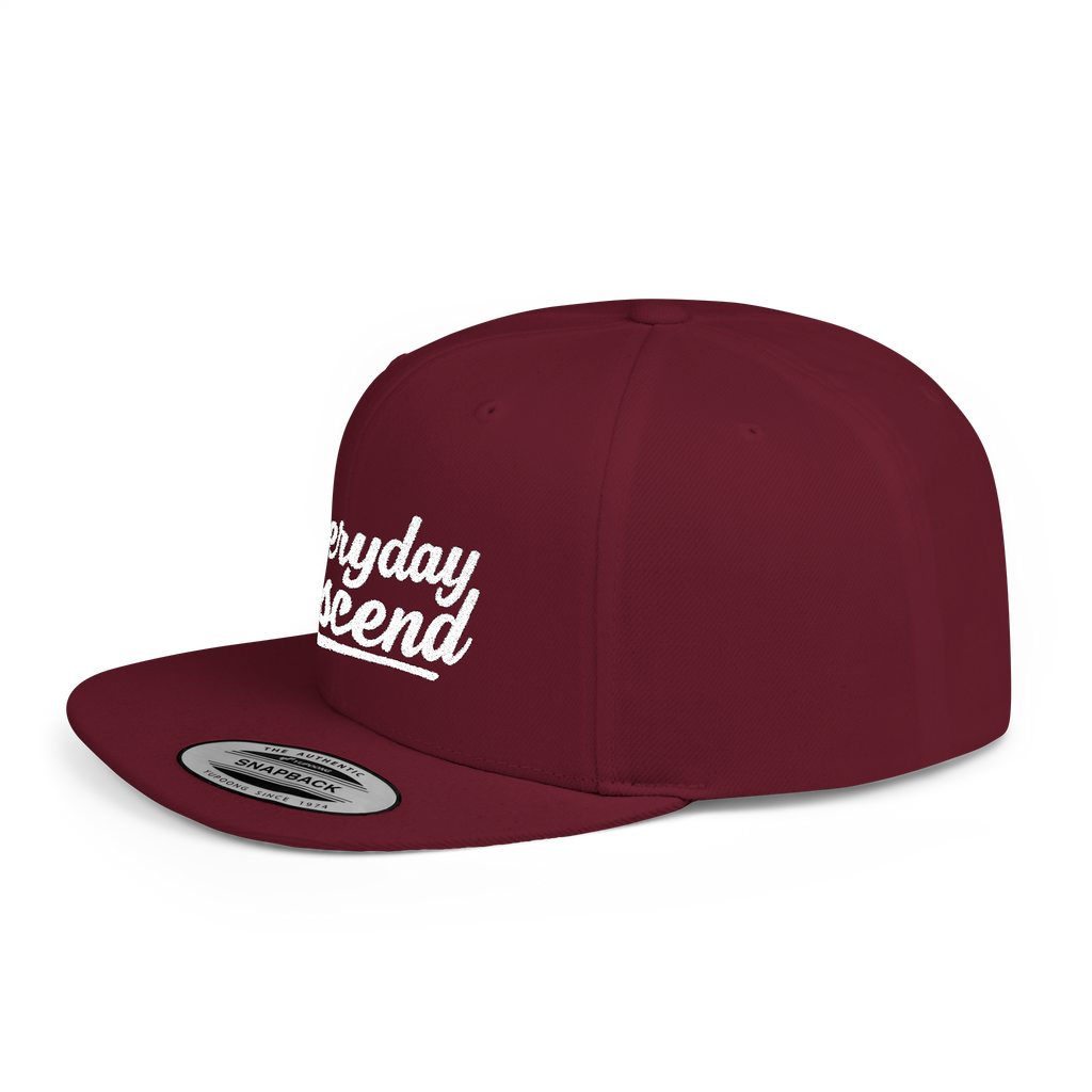 White Signature Script Flat Bill Hat