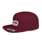 White Signature Script Flat Bill Hat