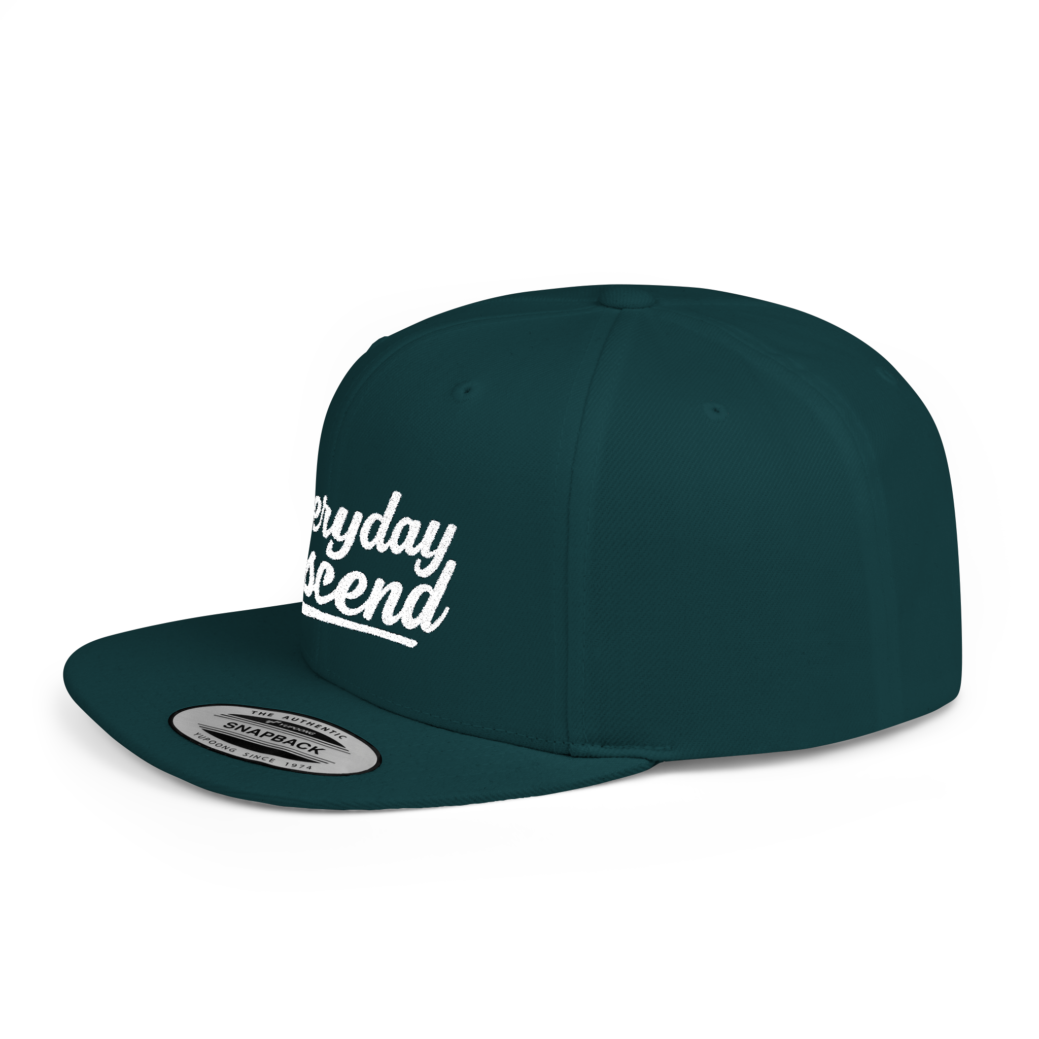 White Signature Script Flat Bill Hat