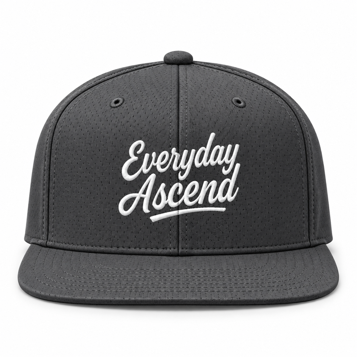 White Classic Script Flatbill Flexfit Hat