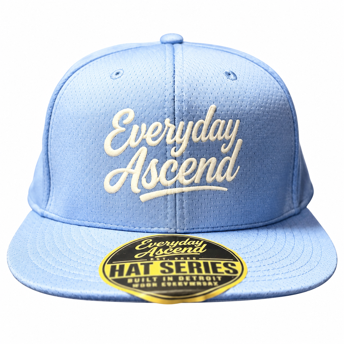 White Classic Script Flatbill Flexfit Hat