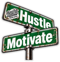 Hustle Motivate Street Sign Sticker