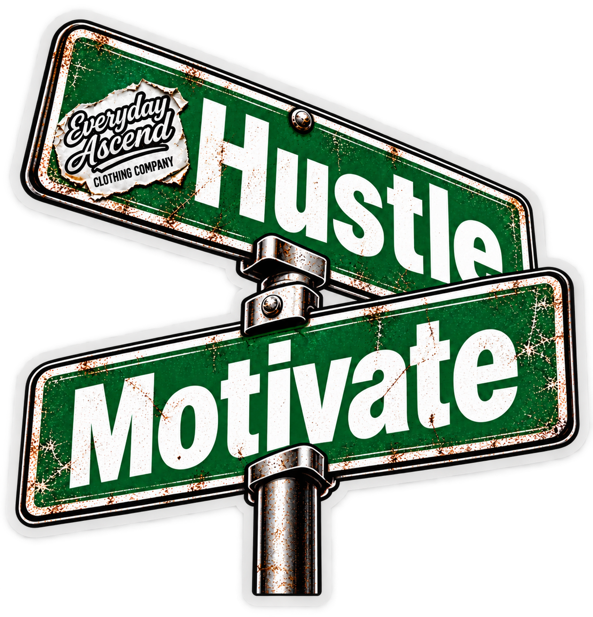 Hustle Motivate Street Sign Sticker