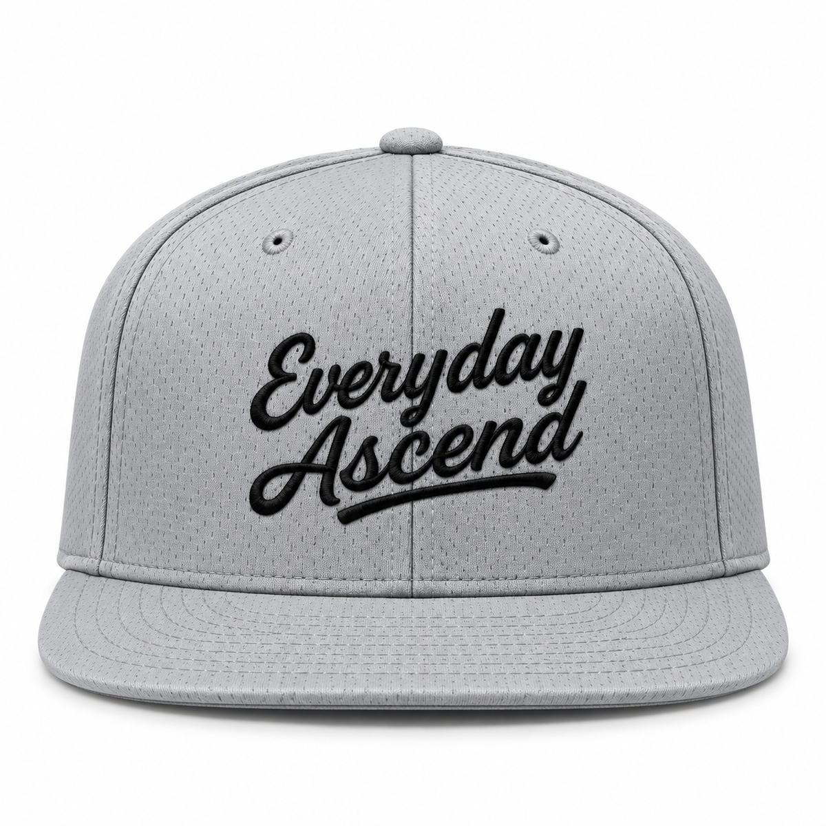 Black Classic Script Flatbill Flexfit Hat