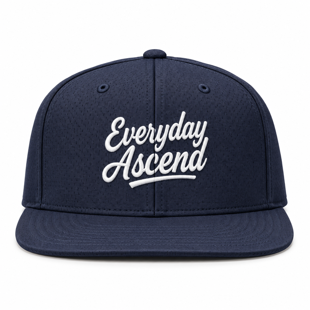 White Classic Script Flatbill Flexfit Hat