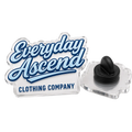 Blue Acrylic Company Logo Pin with Rubber Backing