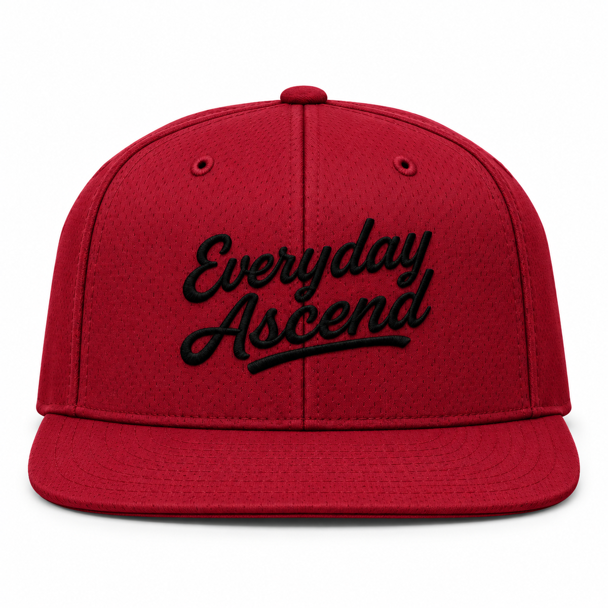 Black Classic Script Flatbill Flexfit Hat