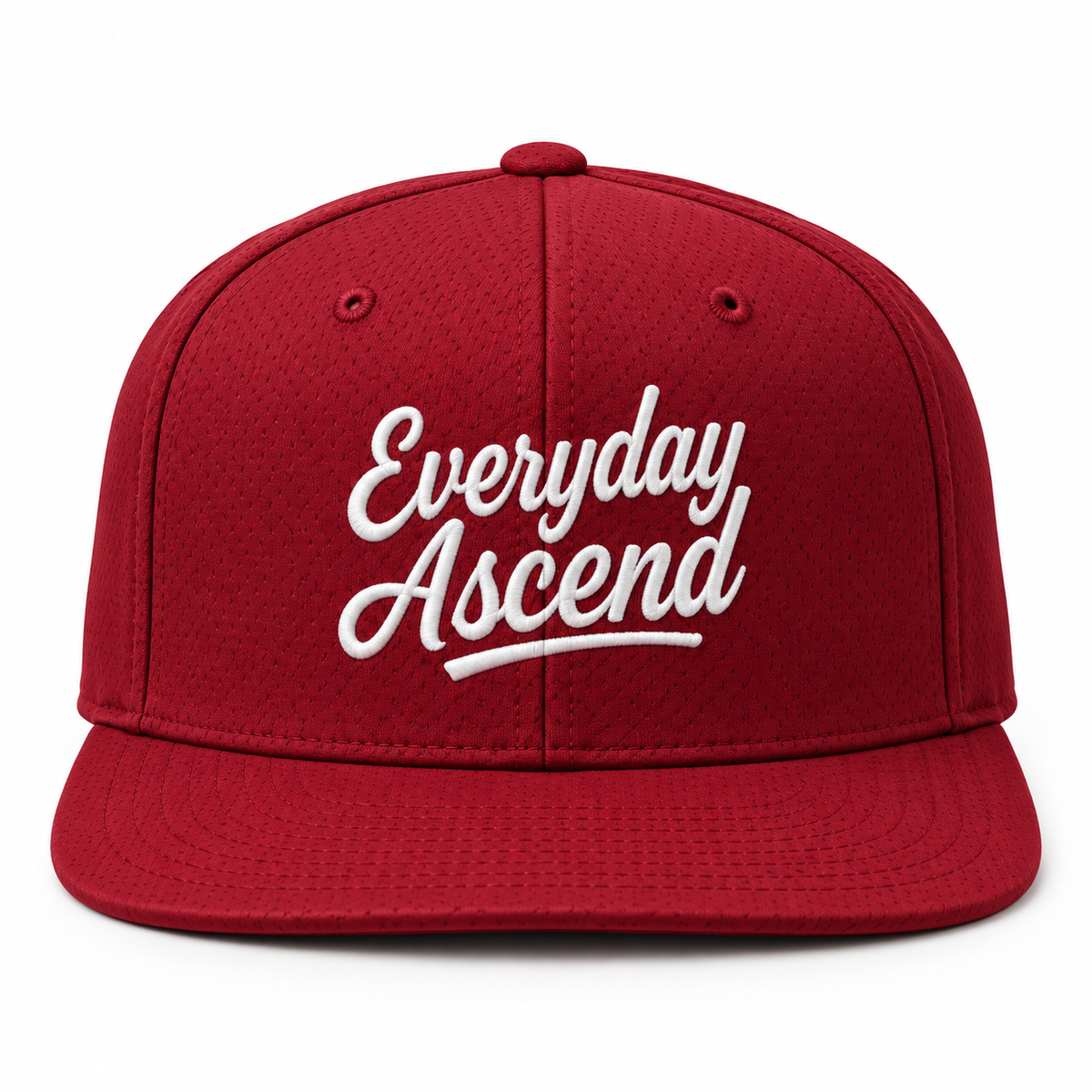 White Classic Script Flatbill Flexfit Hat