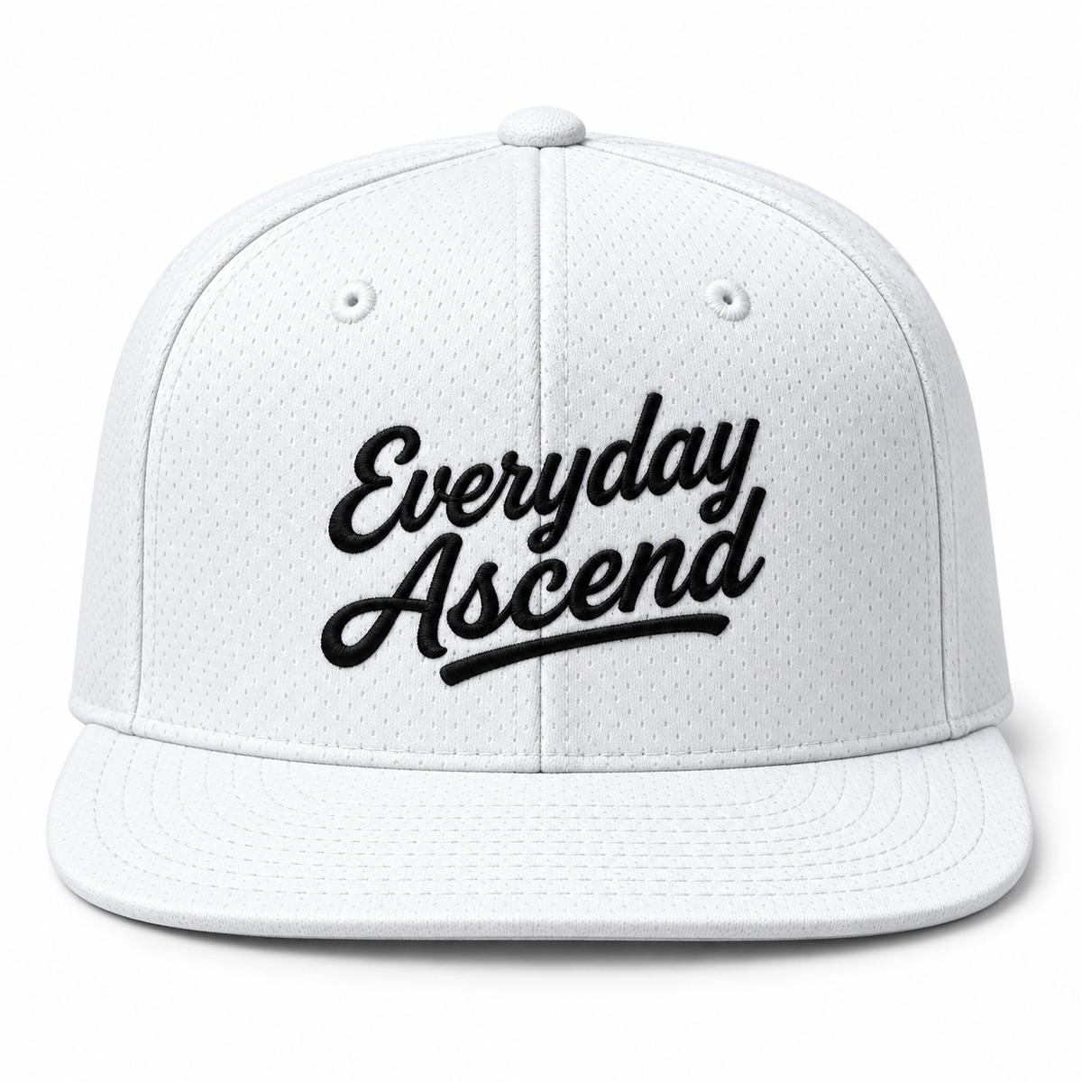 Black Classic Script Flatbill Flexfit Hat